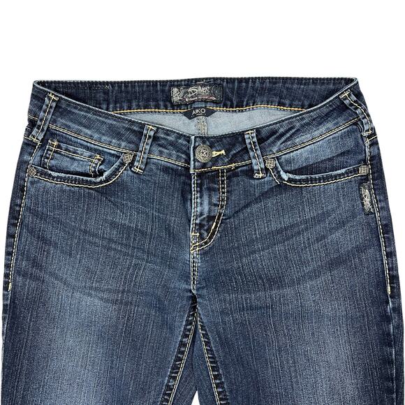 Silver Aiko Slim Bootcut Jeans Sz 29" Dark Wash Stretch Denim Western Rodeo - Picture 7 of 13